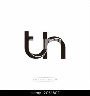 Initial Letter Split minuscola Monogramma moderno contorno collegato Logo arrotondato isolato su sfondo bianco Illustrazione Vettoriale