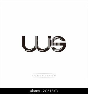 Initial Letter Split minuscola Monogramma moderno contorno collegato Logo arrotondato isolato su sfondo bianco Illustrazione Vettoriale