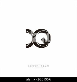 Initial Letter Split minuscola Monogramma moderno contorno collegato Logo arrotondato isolato su sfondo bianco Illustrazione Vettoriale