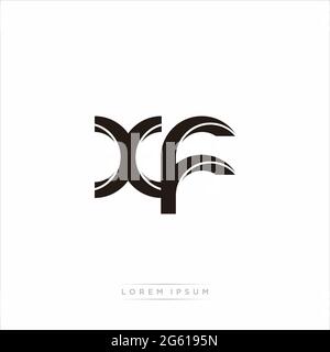 Initial Letter Split minuscola Monogramma moderno contorno collegato Logo arrotondato isolato su sfondo bianco Illustrazione Vettoriale
