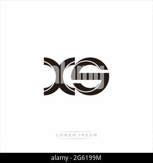 Initial Letter Split minuscola Monogramma moderno contorno collegato Logo arrotondato isolato su sfondo bianco Illustrazione Vettoriale