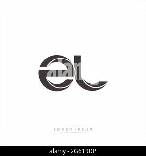 Initial Letter Split minuscola Monogramma moderno contorno collegato Logo arrotondato isolato su sfondo bianco Illustrazione Vettoriale