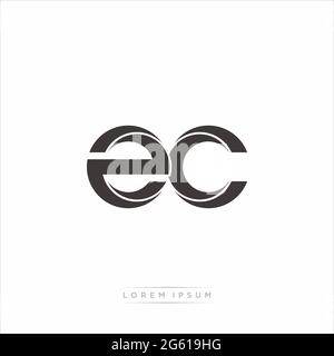 Initial Letter Split minuscola Monogramma moderno contorno collegato Logo arrotondato isolato su sfondo bianco Illustrazione Vettoriale