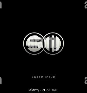 Lettera iniziale link cerchio capitale monogramma logo modello moderno versione colore oro isolato su sfondo nero Illustrazione Vettoriale