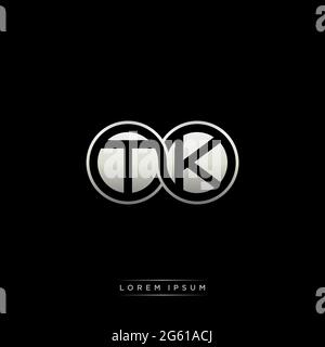 Lettera iniziale link cerchio capitale monogramma logo modello moderno versione colore oro isolato su sfondo nero Illustrazione Vettoriale