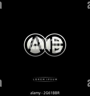 Lettera iniziale link cerchio capitale monogramma logo modello moderno versione colore oro isolato su sfondo nero Illustrazione Vettoriale