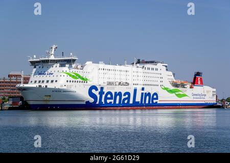 Stena Line traghetto STENA GERMANICA nel porto di Kiel Foto Stock