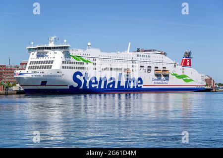 Stena Line traghetto STENA SCANDINAVICA nel porto di Kiel Foto Stock