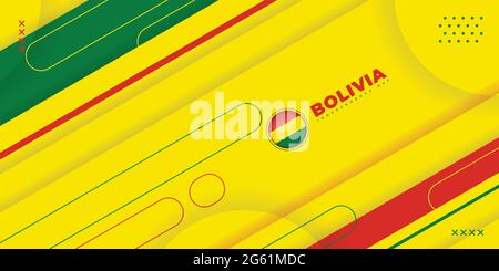 Bolivia Independence Day con disegno astratto forma. Modello buono per la Bolivia National Day design. Illustrazione Vettoriale