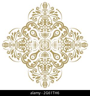 Motivo vettoriale orientale con arabeschi ed elementi floreali. Tradizionale ornamento classico Illustrazione Vettoriale