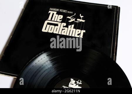 L'album musicale Godfather Movie Soundtrack su disco LP con dischi in vinile. Copertina album pellicola Foto Stock