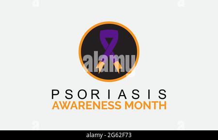 Mese della consapevolezza della psoriasi modello di banner vettoriale osservato il mese di agosto Illustrazione Vettoriale