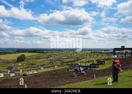 Vista generale delle prove libere EMX125/EMX250, per la tappa britannica dei Campionati Mondiali di motocross FIM 2021 di sabato 26 giugno 2021 Foto Stock