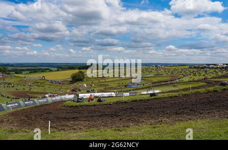 Vista generale delle prove libere EMX125/EMX250, per la tappa britannica dei Campionati Mondiali di motocross FIM 2021 di sabato 26 giugno 2021 Foto Stock