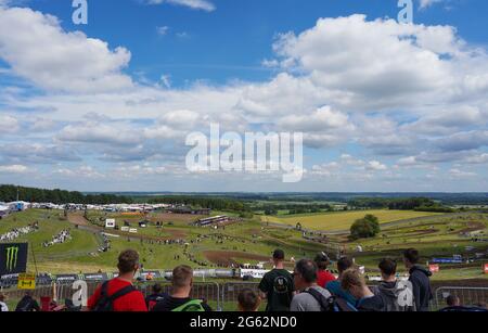 Vista generale delle prove libere EMX125/EMX250, per la tappa britannica dei Campionati Mondiali di motocross FIM 2021 di sabato 26 giugno 2021 Foto Stock