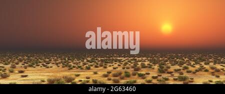 Il paesaggio del deserto al tramonto Foto Stock