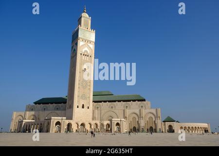 Marocco Casablanca - Moschea di Hassan II vista sud Foto Stock