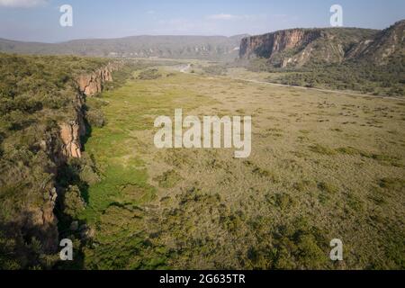 Hell's Gate National Paris, Naivasha, Kenya, Africa orientale. Foto Stock