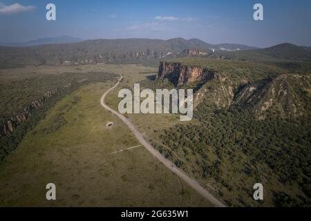 Hell's Gate National Paris, Naivasha, Kenya, Africa orientale. Foto Stock