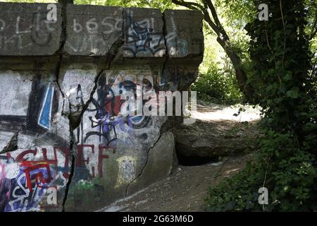 Flakturm II G Volkspark Friedrichshain (Torre dei fiocchi della seconda guerra mondiale) Foto Stock