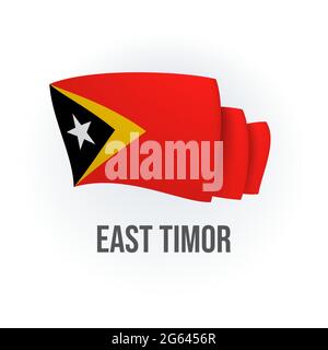 Bandiera vettoriale di Timor Est. Bandiera timorese. Illustrazione vettoriale. Illustrazione Vettoriale