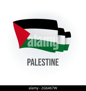 Bandiera vettoriale della Palestina. Bandiera Palestinese sventolante. Illustrazione vettoriale. Illustrazione Vettoriale