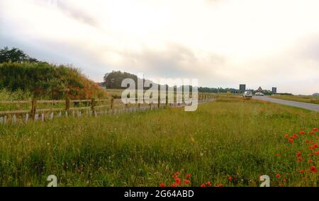 Cambiamenti nella campagna a Chipping Warden, Northamptonshire, dopo l'inizio dei lavori sulla linea ferroviaria HS2. Foto Stock