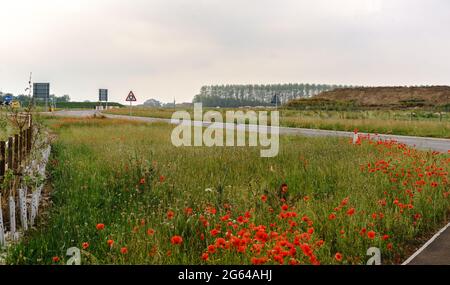 Cambiamenti nella campagna a Chipping Warden, Northamptonshire, dopo l'inizio dei lavori sulla linea ferroviaria HS2. Foto Stock