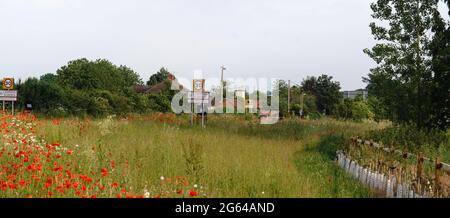 Cambiamenti nella campagna a Chipping Warden, Northamptonshire, dopo l'inizio dei lavori sulla linea ferroviaria HS2. Foto Stock