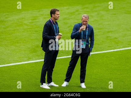 Manager Oliver Bierhoff (Deutschland), Torwarttrainer Andreas Köpke (Deutschland) England - Deutschland London, 29.06.2021, Fussball, Sison 2020/21 Foto Stock