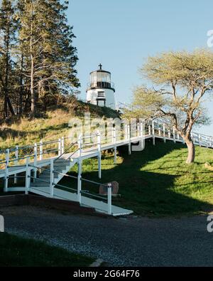 Faro di Wowls Head, vicino a Rockland, Maine Foto Stock