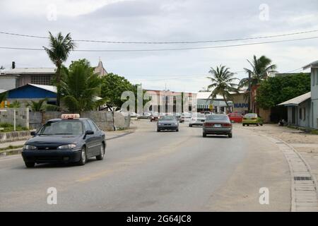 Majuro, Isole Marshall - strada principale Foto Stock