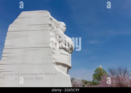 Una vista laterale del dottor Martin Luther King Jr. Memorial. Foto Stock