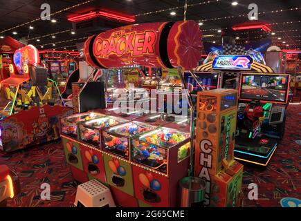 The Pier, divertimenti, interni, divertimento per tutta la famiglia, Hunstanton Pier, Norfolk, Inghilterra Foto Stock