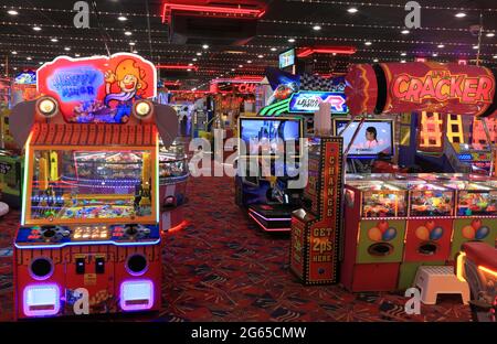 The Pier, divertimenti, interni, divertimento per tutta la famiglia, Hunstanton Pier, Norfolk, Inghilterra Foto Stock