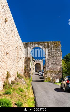 Il Sacro Convento, un monastero di Assisi Foto Stock