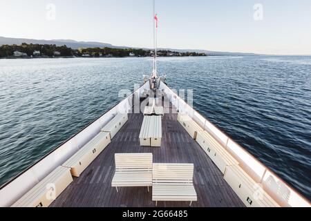 Battello a vapore Belle epoque Savoie sul Lago di Ginevra, Svizzera Foto Stock