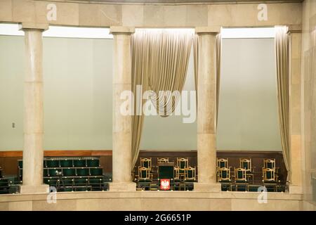 Sejm Rzeczypospolitej Polskiej (Sejm della Repubblica di Polonia) Casa bassa del parlamento polacco a Varsavia, Polonia. 19 maggio 2021 © Wojciech S. Foto Stock