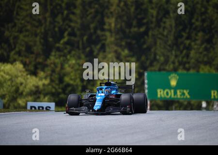 Spielberg, Osterreich. 03 luglio 2021. 14 Fernando Alonso, Alpine. Formula 1 Campionato del mondo 2021, GP d'Austria 1-4 luglio 2021 Credit: Agenzia fotografica indipendente/Alamy Live News Foto Stock
