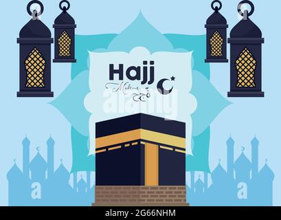 hajj mabrour celebrazione scritta Illustrazione Vettoriale