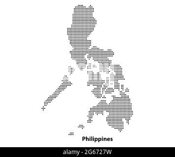 Vettore halftone mappa punteggiata del paese Filippine per il vostro disegno, concetto di illustrazione di viaggio. Illustrazione Vettoriale