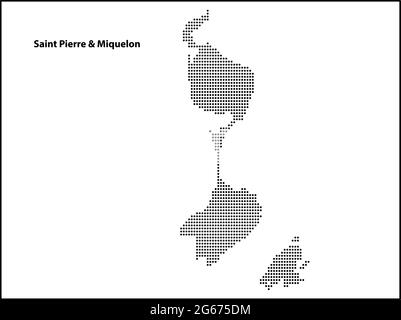 Vettore halftone mappa punteggiata di Saint Pierre & Miquelon paese per il vostro disegno, concetto di illustrazione di viaggio. Illustrazione Vettoriale