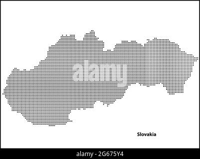 Mappa vettoriale a mezzitoni punteggiata del paese della Slovacchia per il vostro progetto, concetto di illustrazione di viaggio. Illustrazione Vettoriale