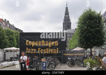 Copenaghen, Danimarca. 03 luglio 2021, Copenhagen Jazz Festival 2021 su hojbro plads in danese Cpopenahgen Denamrk. (Foto..Francis Joseph Dean/Dea Foto Stock