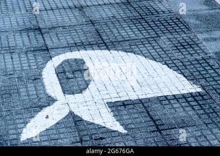 Segno dipinto sulla strada delle madri e delle nonne di Plaza de Mayo, Organizzazione per i diritti umani dall'Argentina Foto Stock