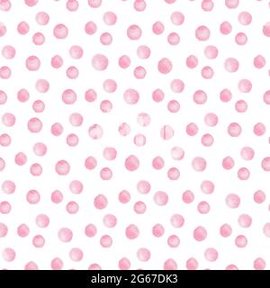 Acquerello rosa caramella gocce modello senza giunture carta digitale. Illustrazione disegnata a mano. Grafica per carta da parati, progetti fai da te, scrapbooking, tessuti, testo Foto Stock