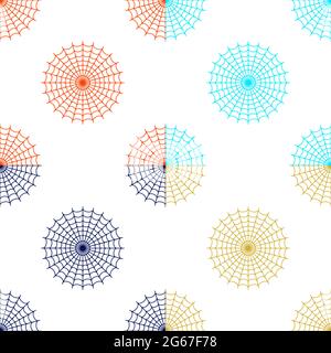 Indiano tradizionale e culturale Rangoli mandala design concetto di arte floreale isolato su sfondo bianco è in un motivo senza cuciture Illustrazione Vettoriale