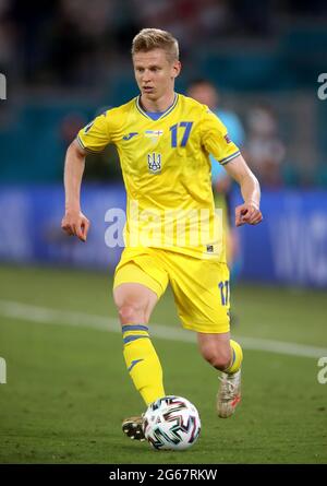 L'ucraino Oleksandr Zinchenko durante la finale UEFA Euro 2020 Quarter allo Stadio Olimpico di Roma. Data immagine: Sabato 3 luglio 2021. Foto Stock