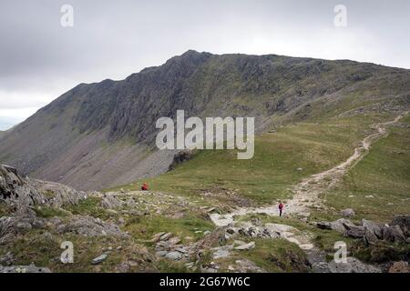 Dow Crag e Goat's Hawse nel distretto dei laghi inglesi Foto Stock