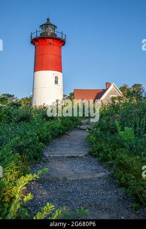 Nauset Light nel Cape Cod National Seashore a Eastham, Massachusetts Foto Stock